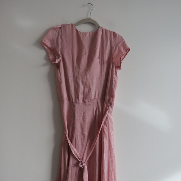 REVOLVE RESA Lindsay Maxi Wrap Dress in Paris Pink Sand Satin - Size S NWT - Picture 10 of 14